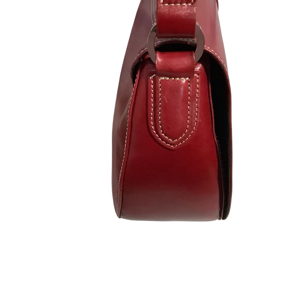 Valerie Steven’s Vintage Y2K Burgundy Leather Saddle Bag Rare - Picture 6 of 16